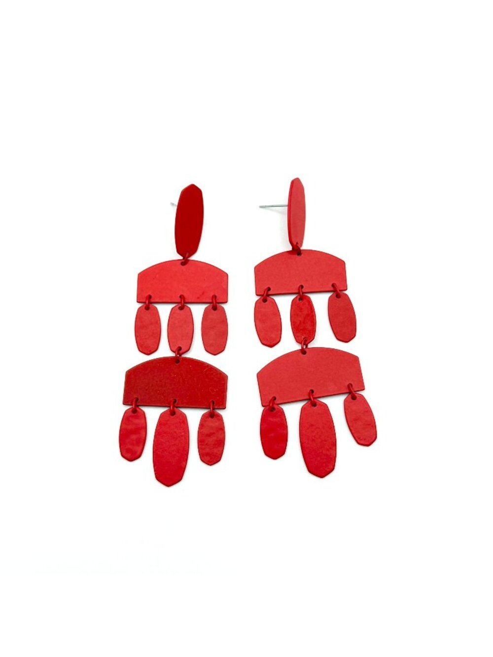 Kendra Scott Red Geometric Drop Earrings